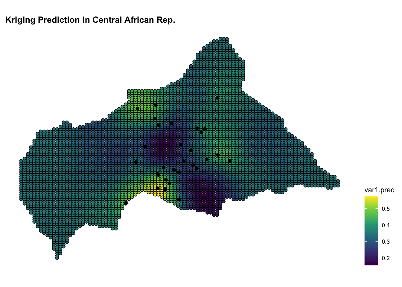 Kriging Map of Central African Rep.